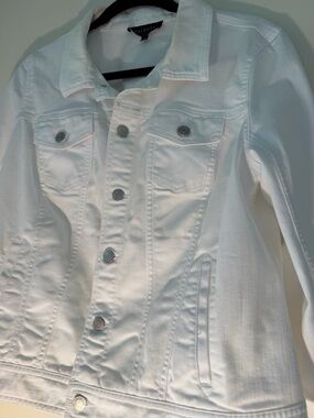 Talbots White Denim Jacket - Women's Classic Trucker